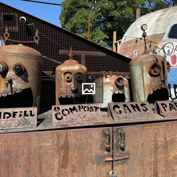 Robots welded at waste station