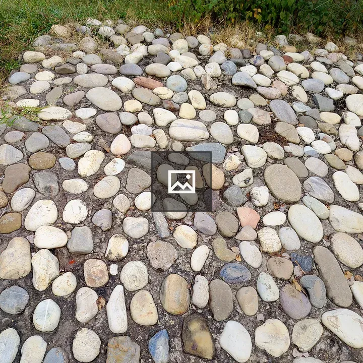 Close-up of Pebble Pathway