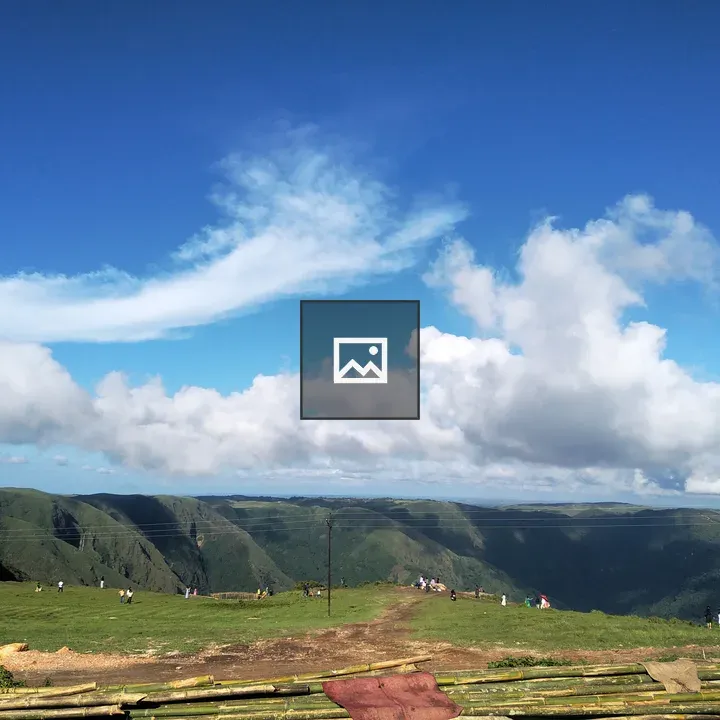 Landscape with green fields and blue sky