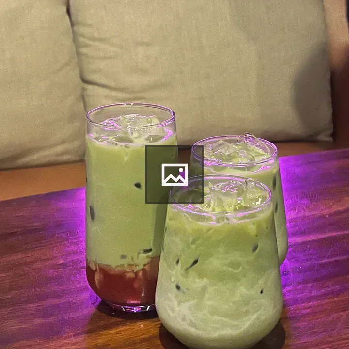 Green Matcha Glasses on Table