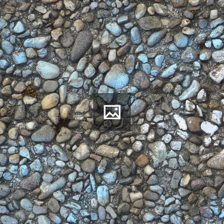 Rocky ground pattern with blue paint