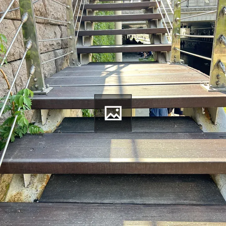 Exterior wooden stairs