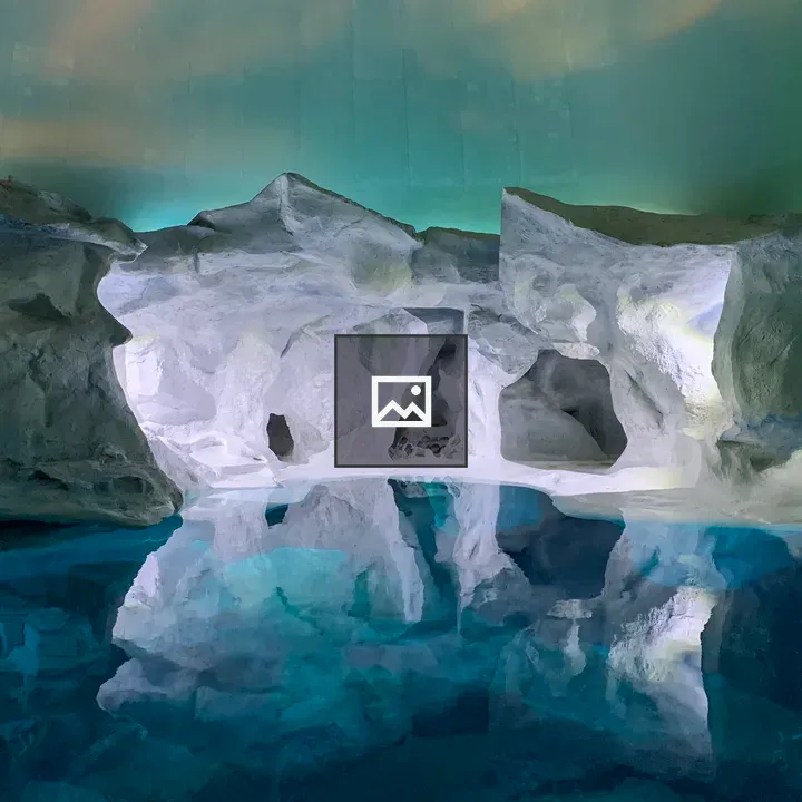 Interior imitation arctic landscape