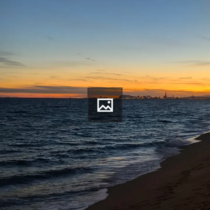 Barcelona beach at sunset