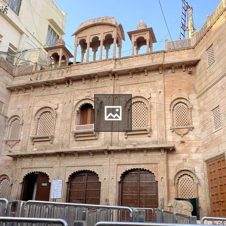 Traditional sandstone building facade