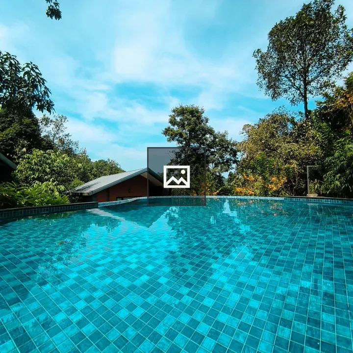Aerial View of Turquoise Infinity Pool