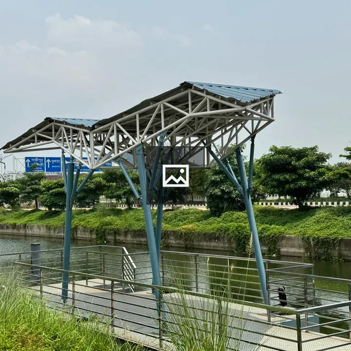 Modern open-air metal structure