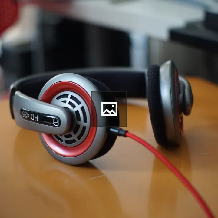 Close-up Headphones on Metal Surface