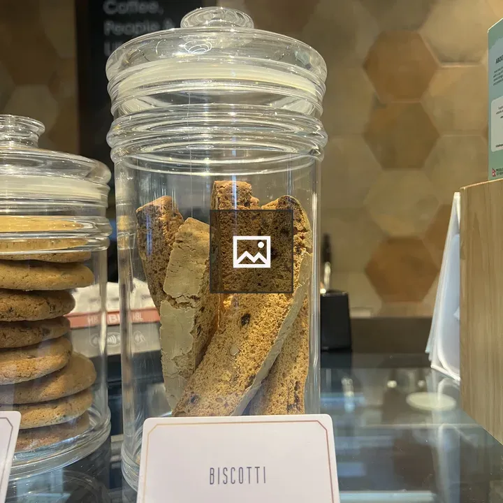 Biscotti on a counter jar