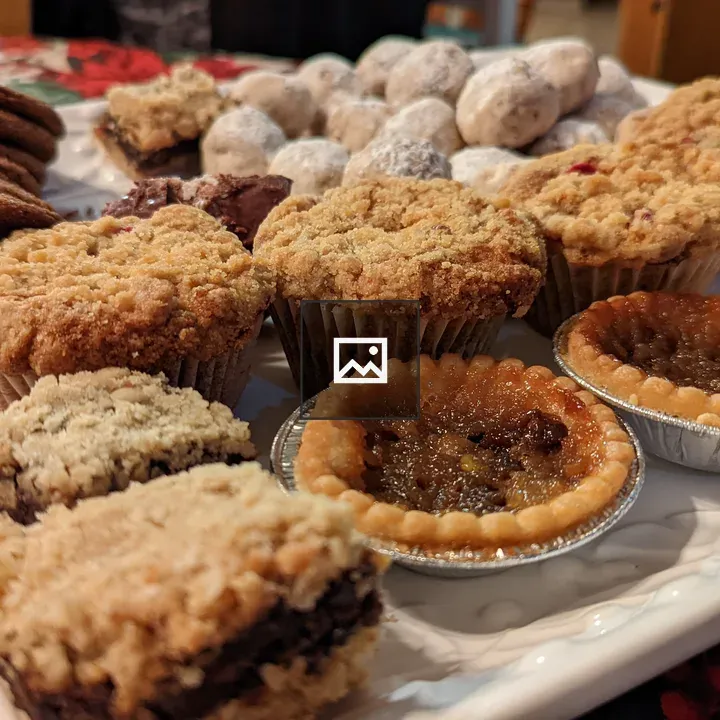 A plate of baked treats
