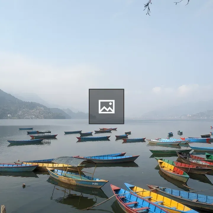 Fewa Lake scene with boat