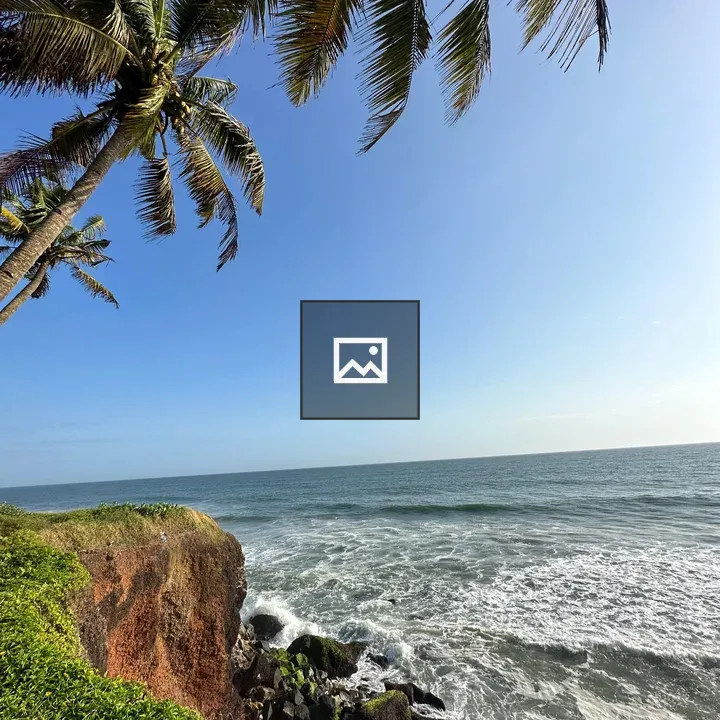 Coastal Scene with Palm Trees