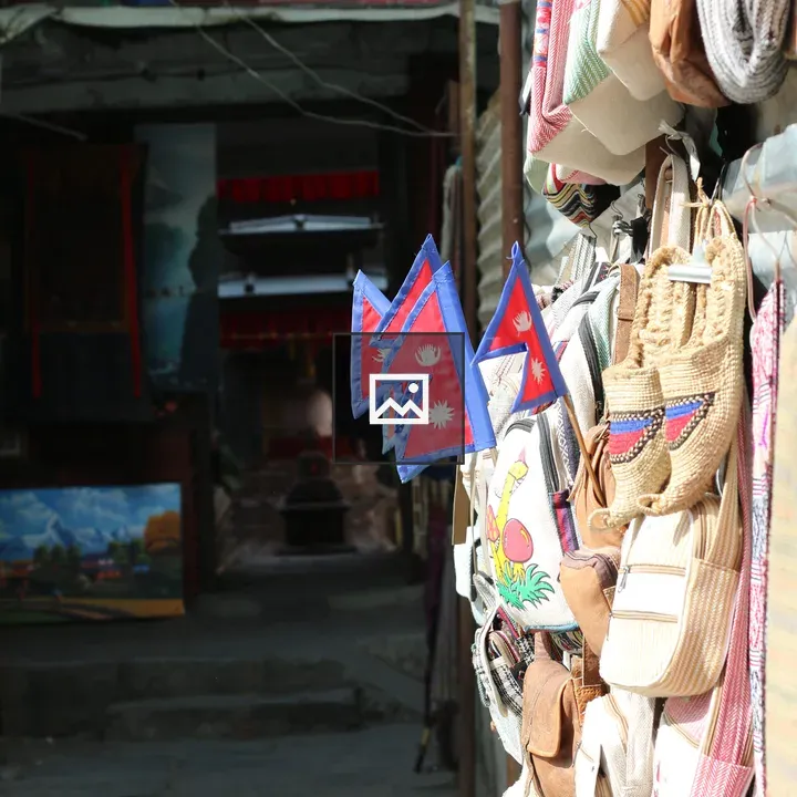 Nepal Flag Display at Market