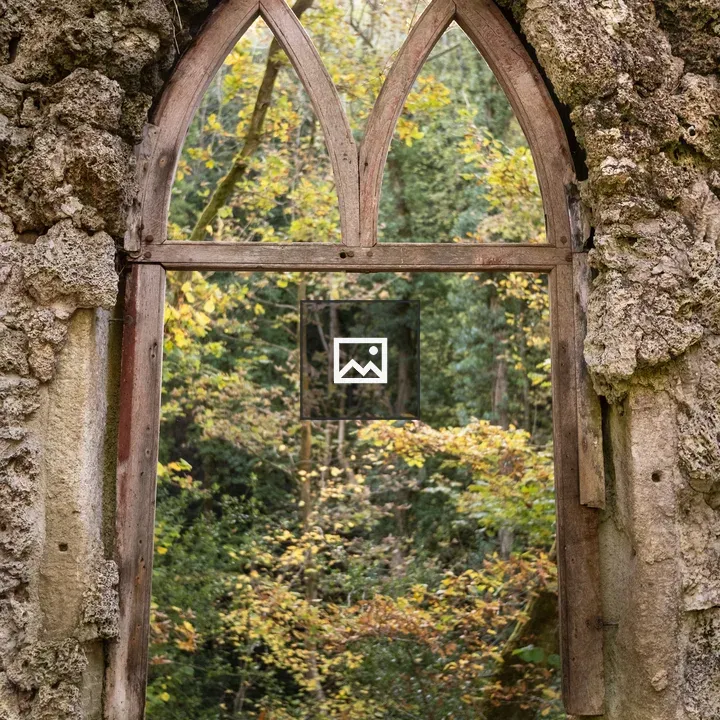 Gothic Window in Stone Ruin