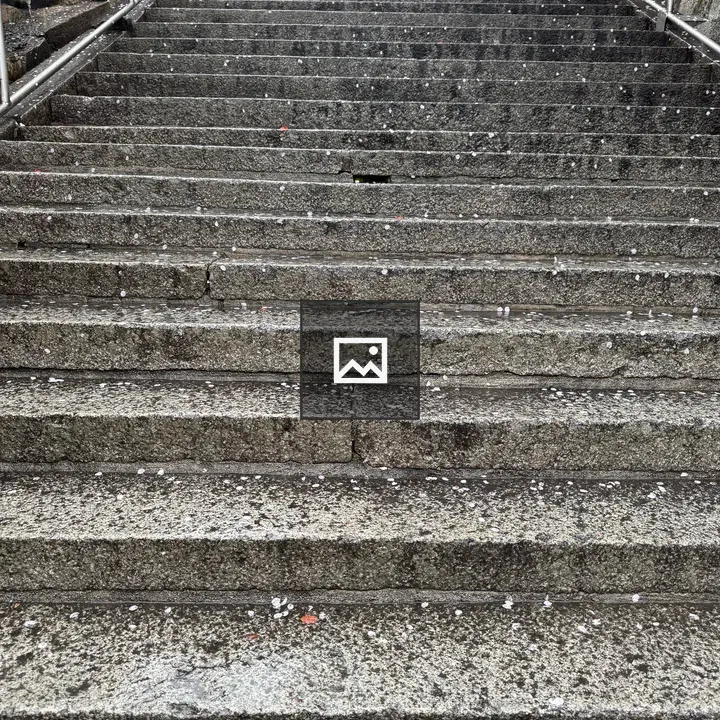 Wet stone steps at Achi Shrine