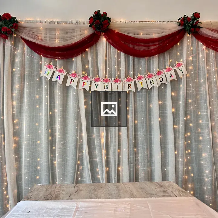 Birthday decorations on restaurant walls