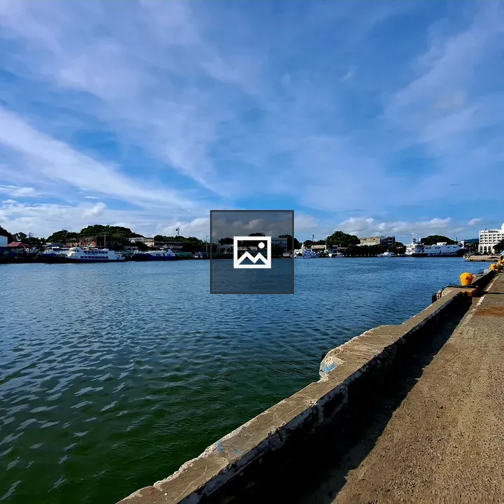 Harbor Scene with Boats and Town