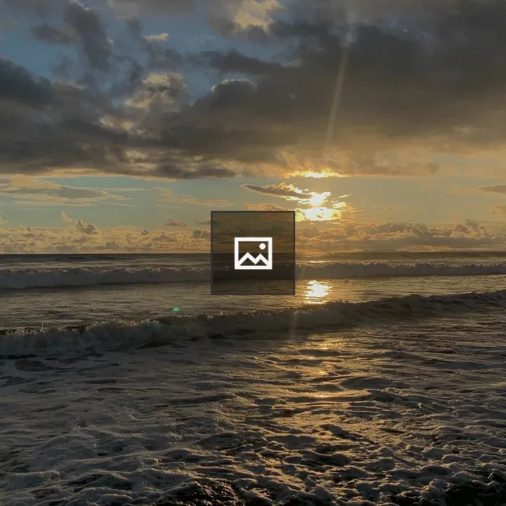 Beach scene at sunset