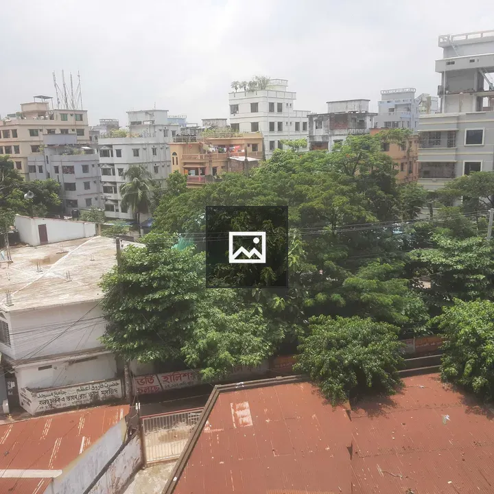 View Across Rooftops with Trees