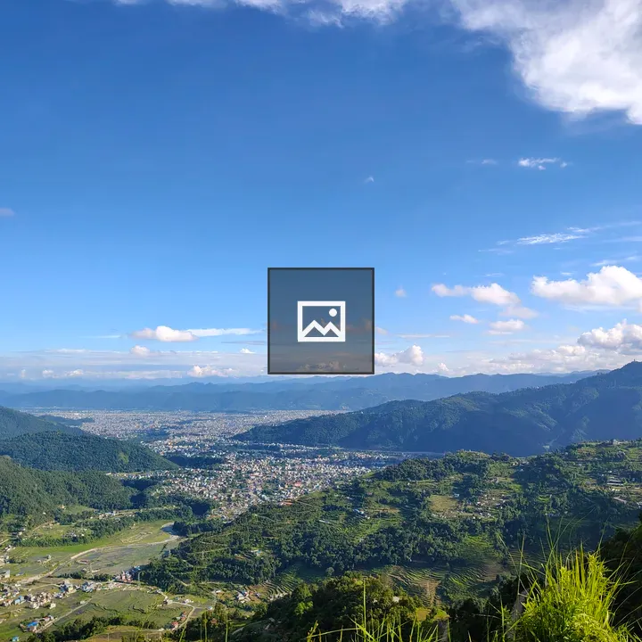 Scenic city valley view