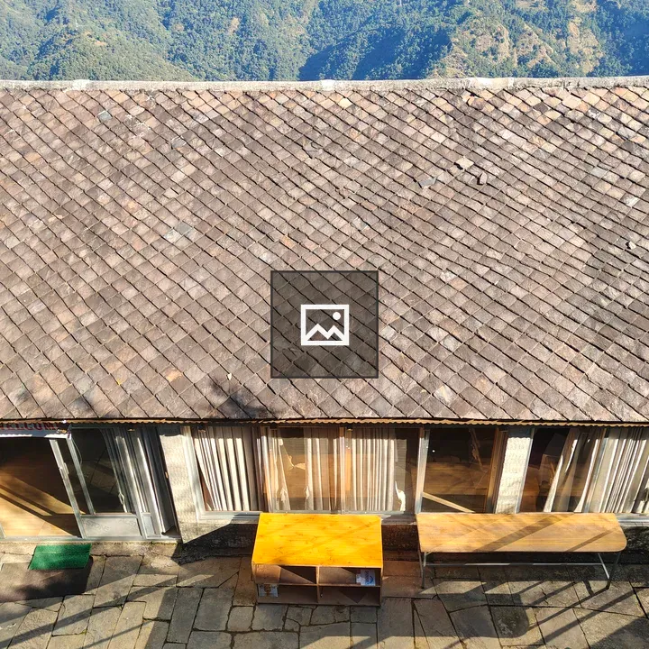 Aerial Rustic Cottage Roof