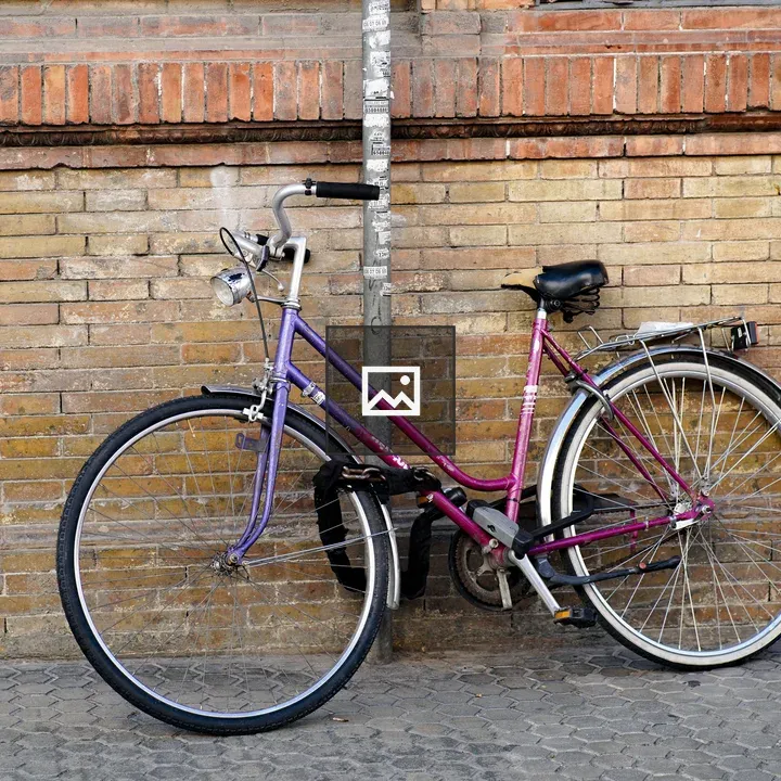 Pink and purple bicycle
