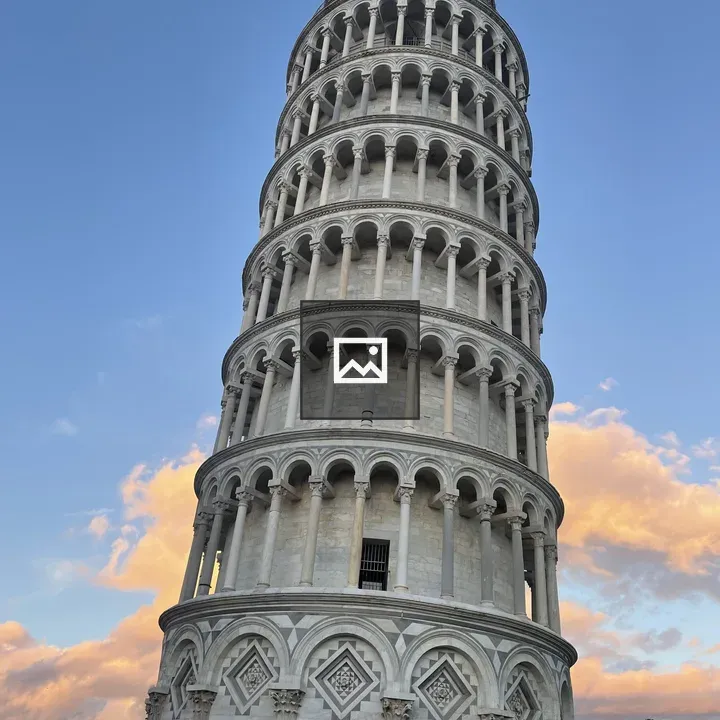 Sunset over Leaning Tower of Pisa