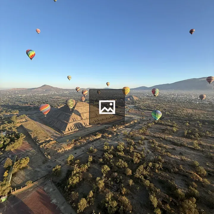 View of Balloons Over Pyramid of the Sun