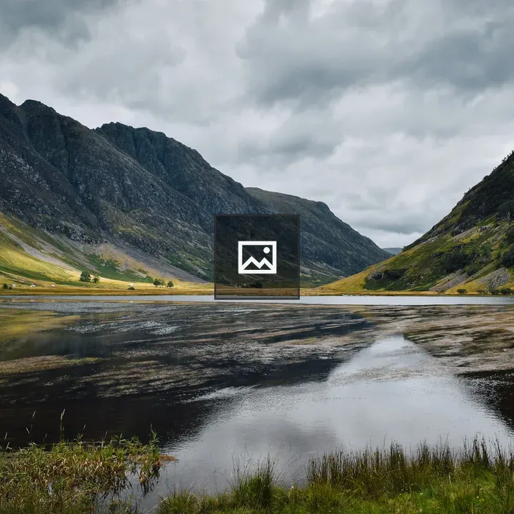 Landscape lake and mountains