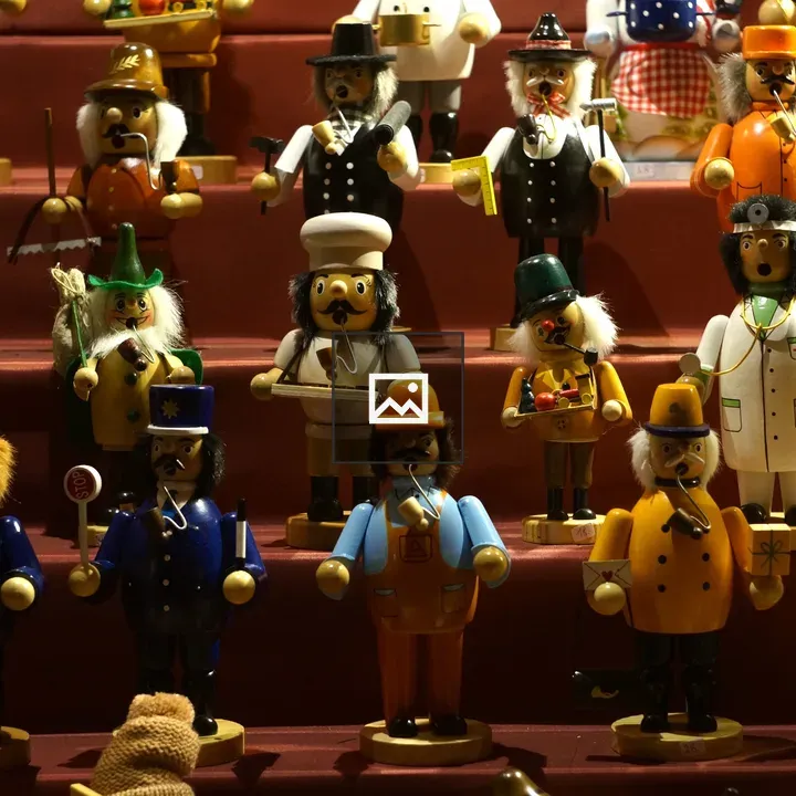 Traditional wooden dolls display