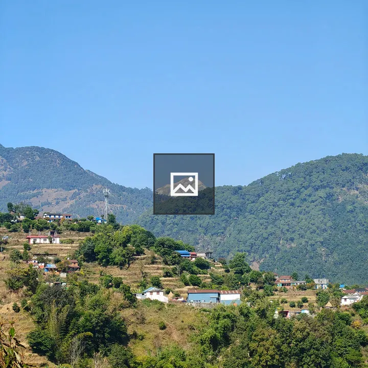 Scenic hills with colorful houses
