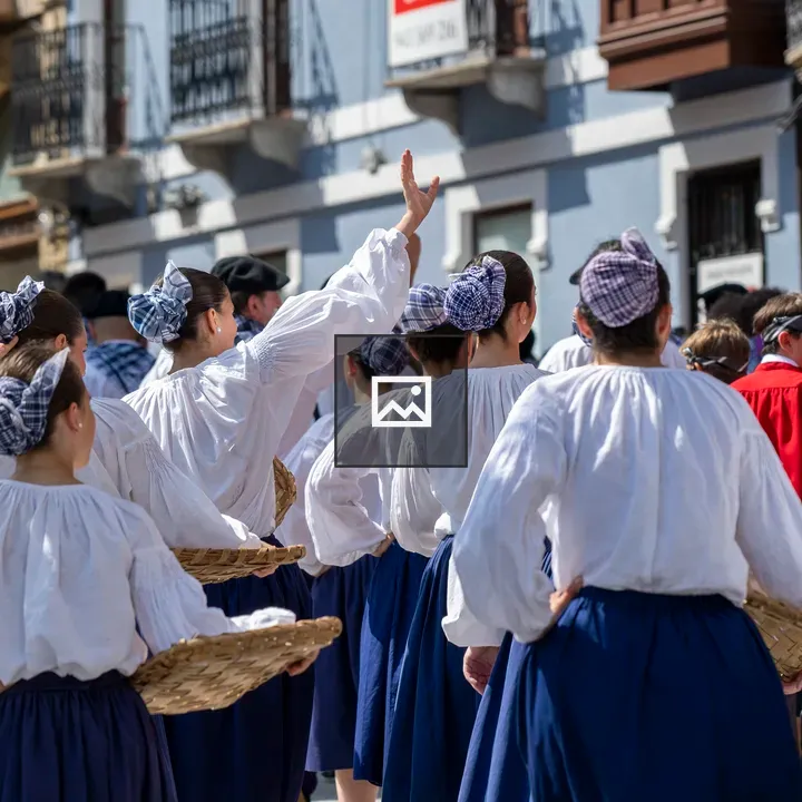 Basque festival parade group