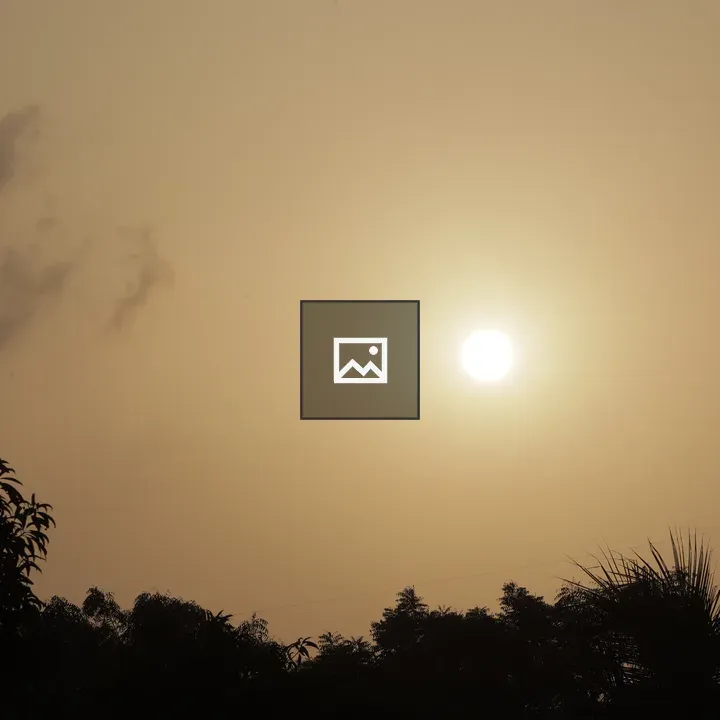 Bright Sun Over hazy sky