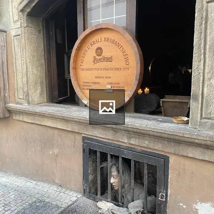 Exterior Pub Window with Mannequin