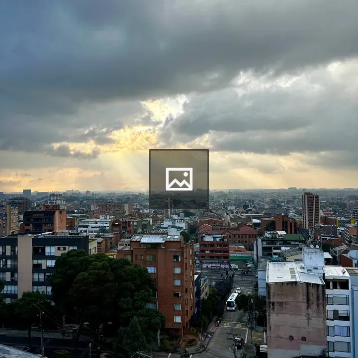 Crepuscular rays over Bogotá skyline