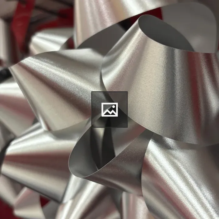 Silver gift bow close-up