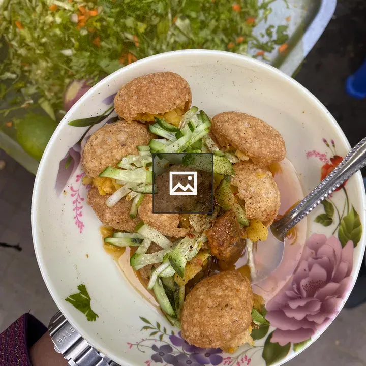 Pani Puri in Green Background