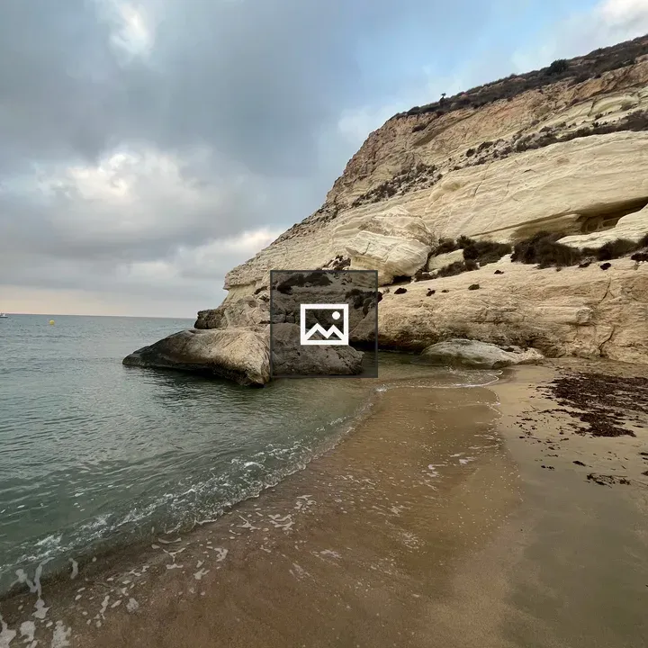 Beach and cliff at Cabo de Gata at dawn