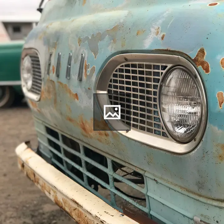 Rusty bumper and headlights