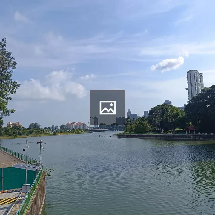 Lake and bridge over calm waters
