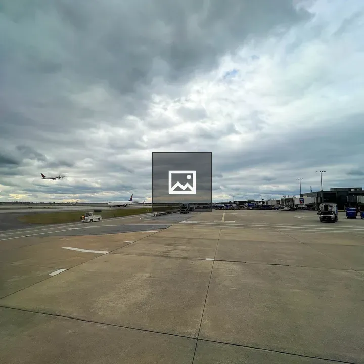 Airport tarmac at dusk