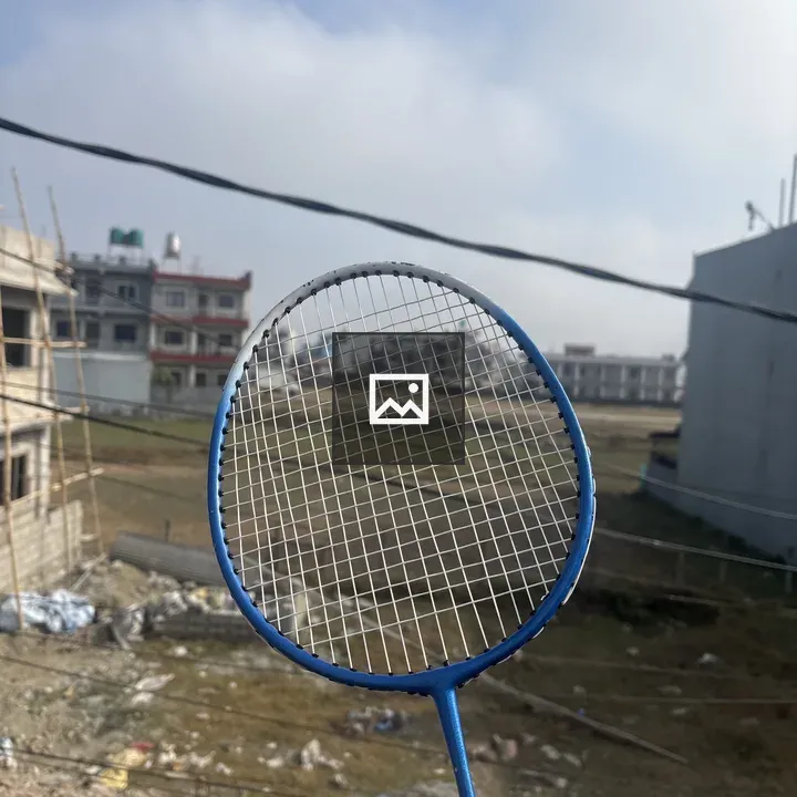 Blue badminton racket