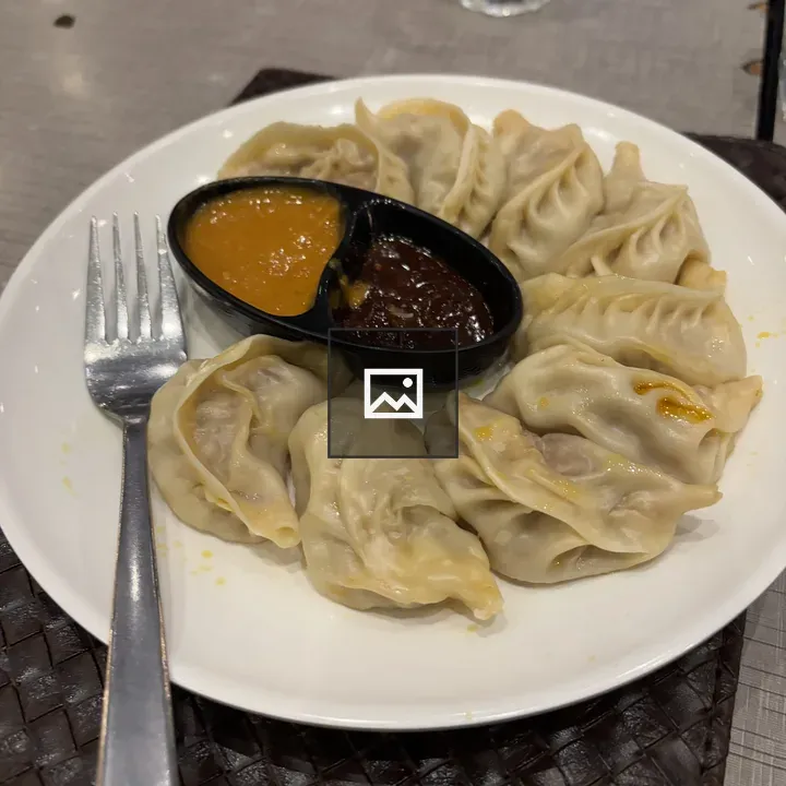Plate of dumplings with fork
