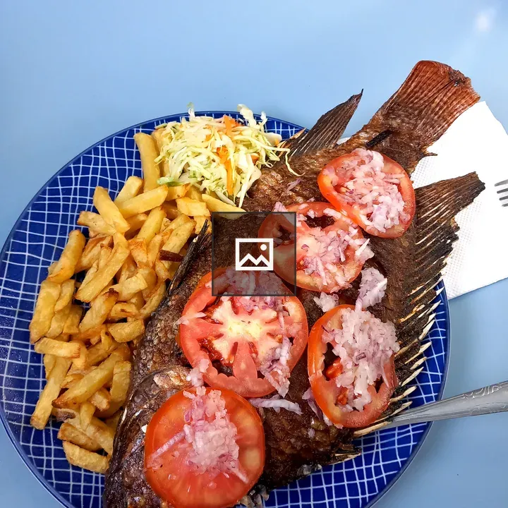 Plate of fries and tilapia