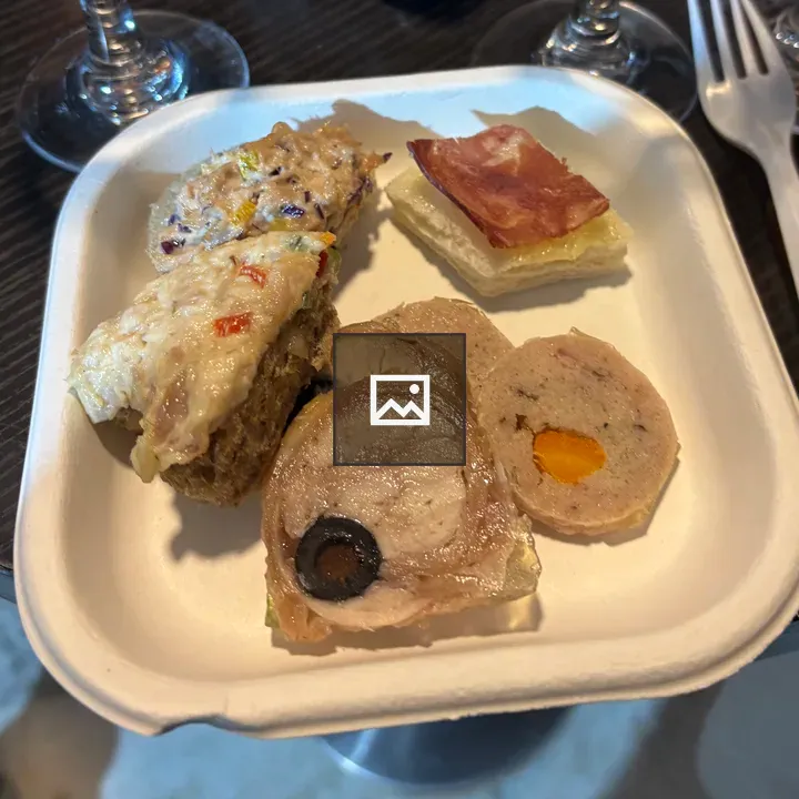White Disposable Plate with Cold Cuts