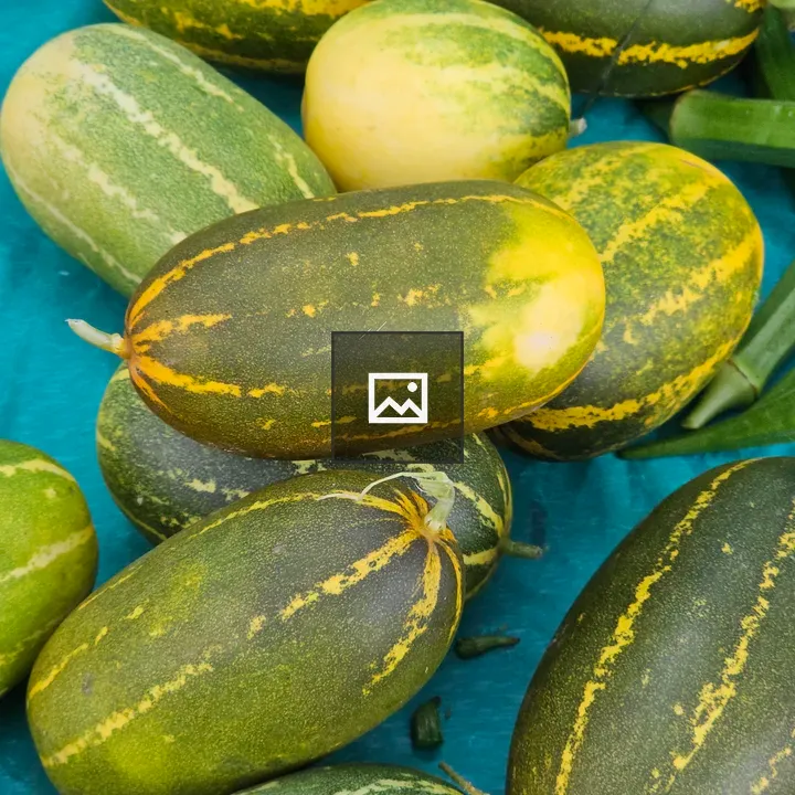 Yellow-green cucumber display