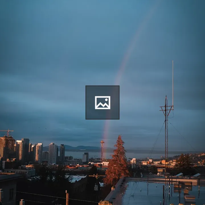 Rainbow over Seattle Space Needle