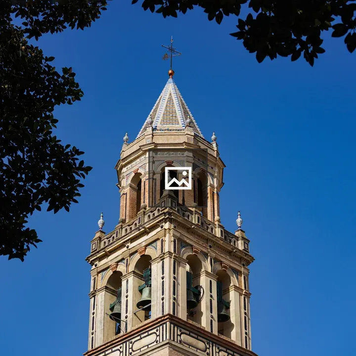 Tall bell tower with arches