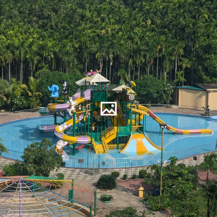 Colorful water park playground