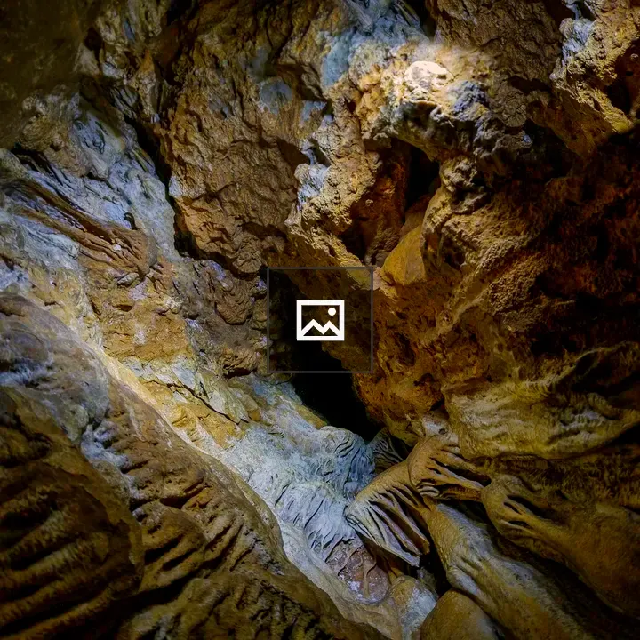Cave interior view from below